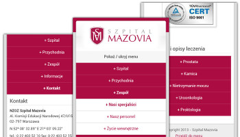 Mobilna wersja strony szpitala